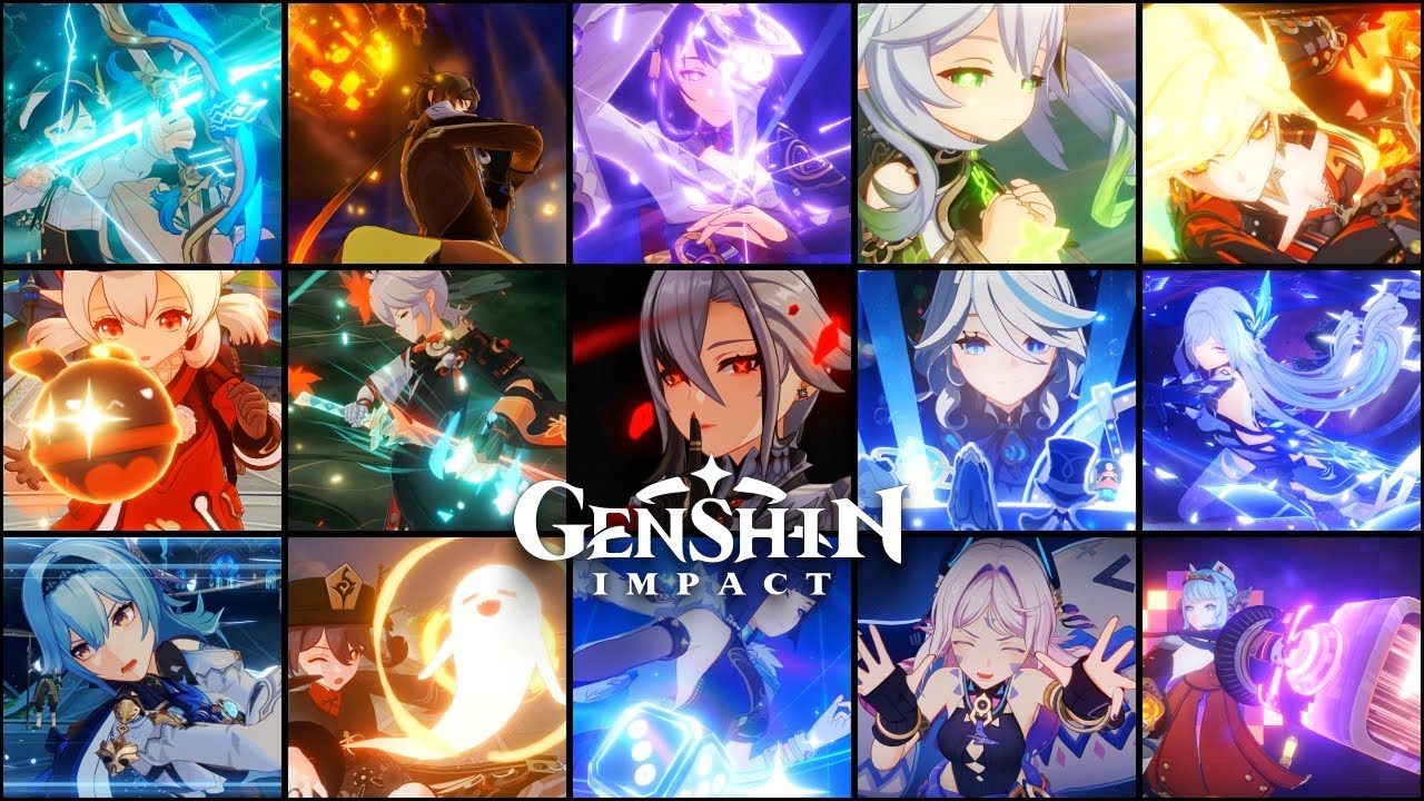 All 56 5 Star Character’s Bursts Animations in Release Order - Version 1.0 to 5.8 [Genshin Impact]