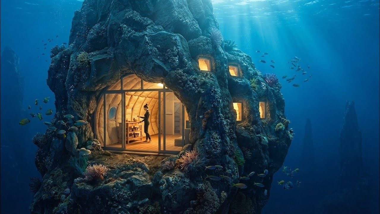 She Built a Secret Home Inside a Rock — Underwater (ASMR)