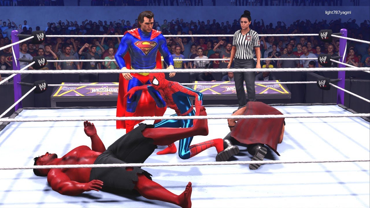 244. spiderman & red hulk supermansuperhero wwe,Best Marvel's Avengers Tag Teams | Elimination Match