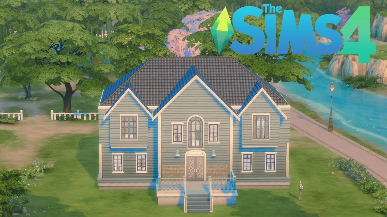 building my first Sims 4 house (my building skills need work lol) | all blue things challenge