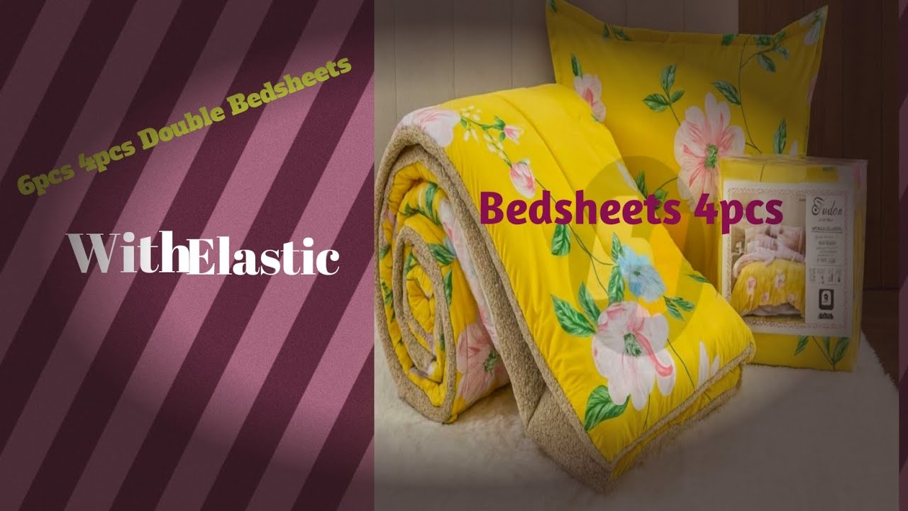 6PCS 4pcs Double Bedsheets with Elastic 