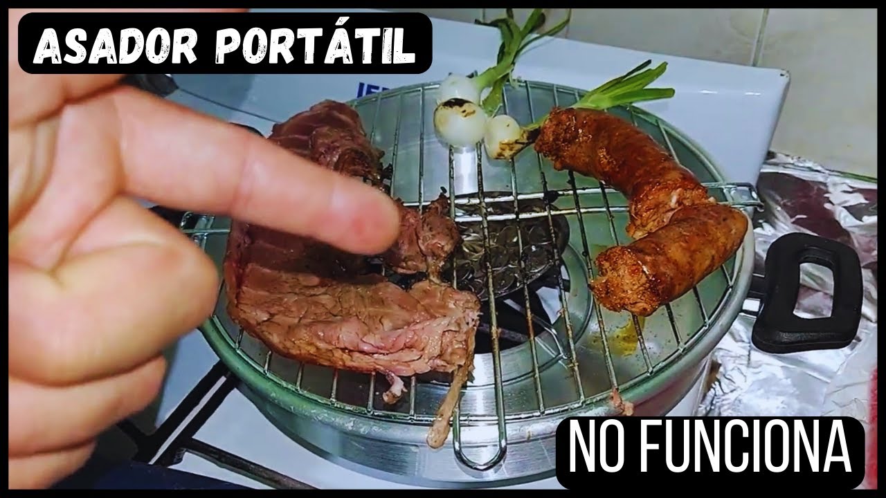 ✅ Probando ASADOR Portátil para Estufa FUGITIVO con Longaniza, cebollitas y Carne | NO FUNCIONA