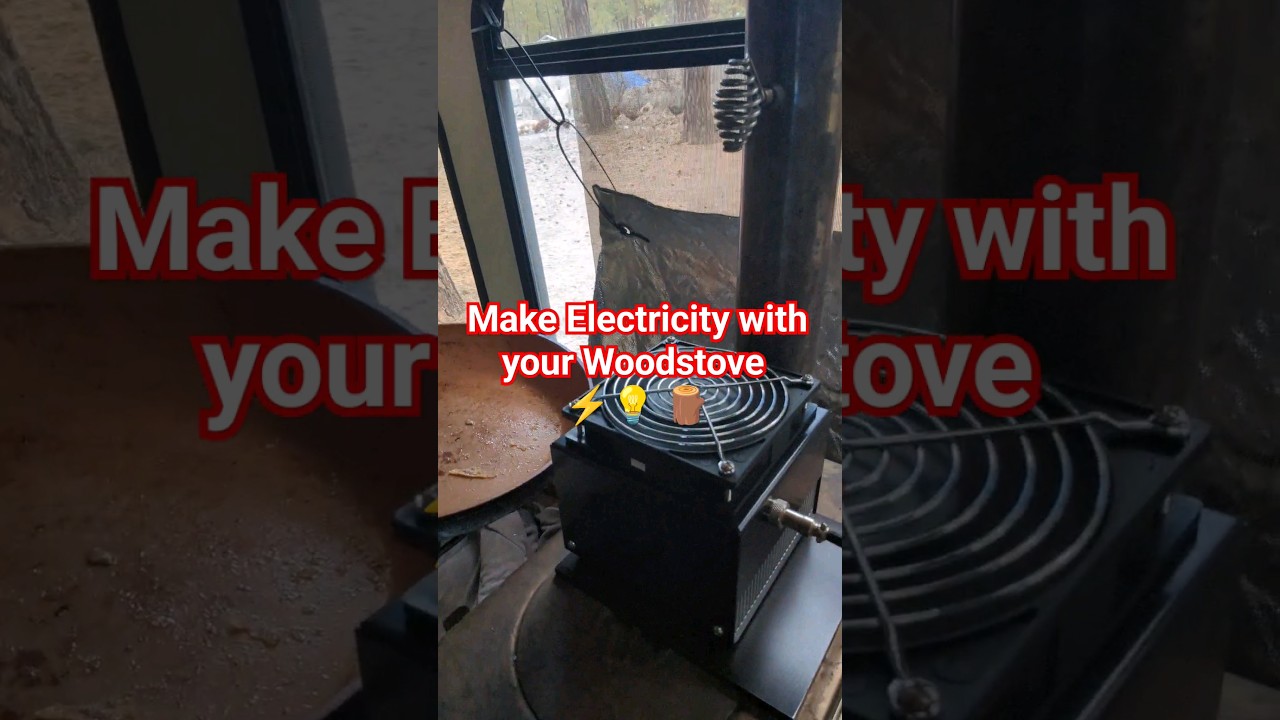 MAKE ELECTRICITY ⚡ WITH YOUR WOODSTOVE 😳#woodstove #offgrid #homesteading #electricgenerator