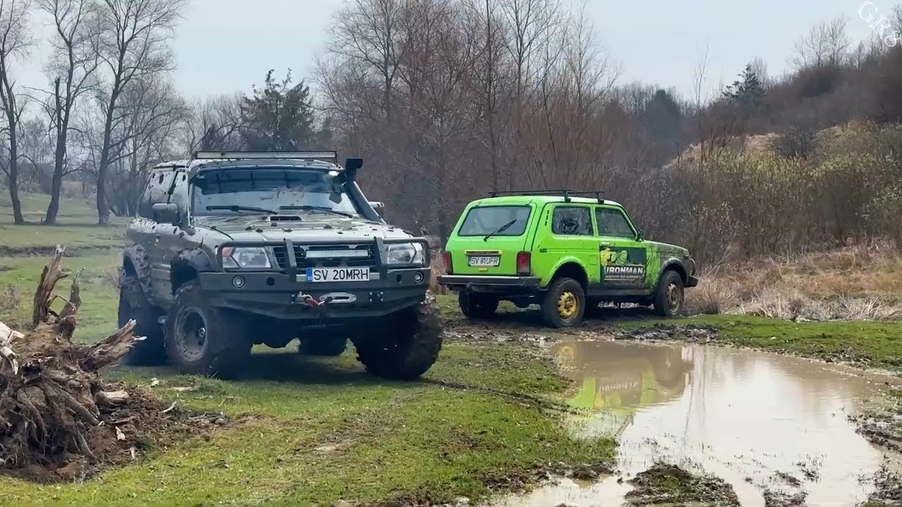 Nissan Patrol 2.8 TD vs Lada Niva mud Offroad