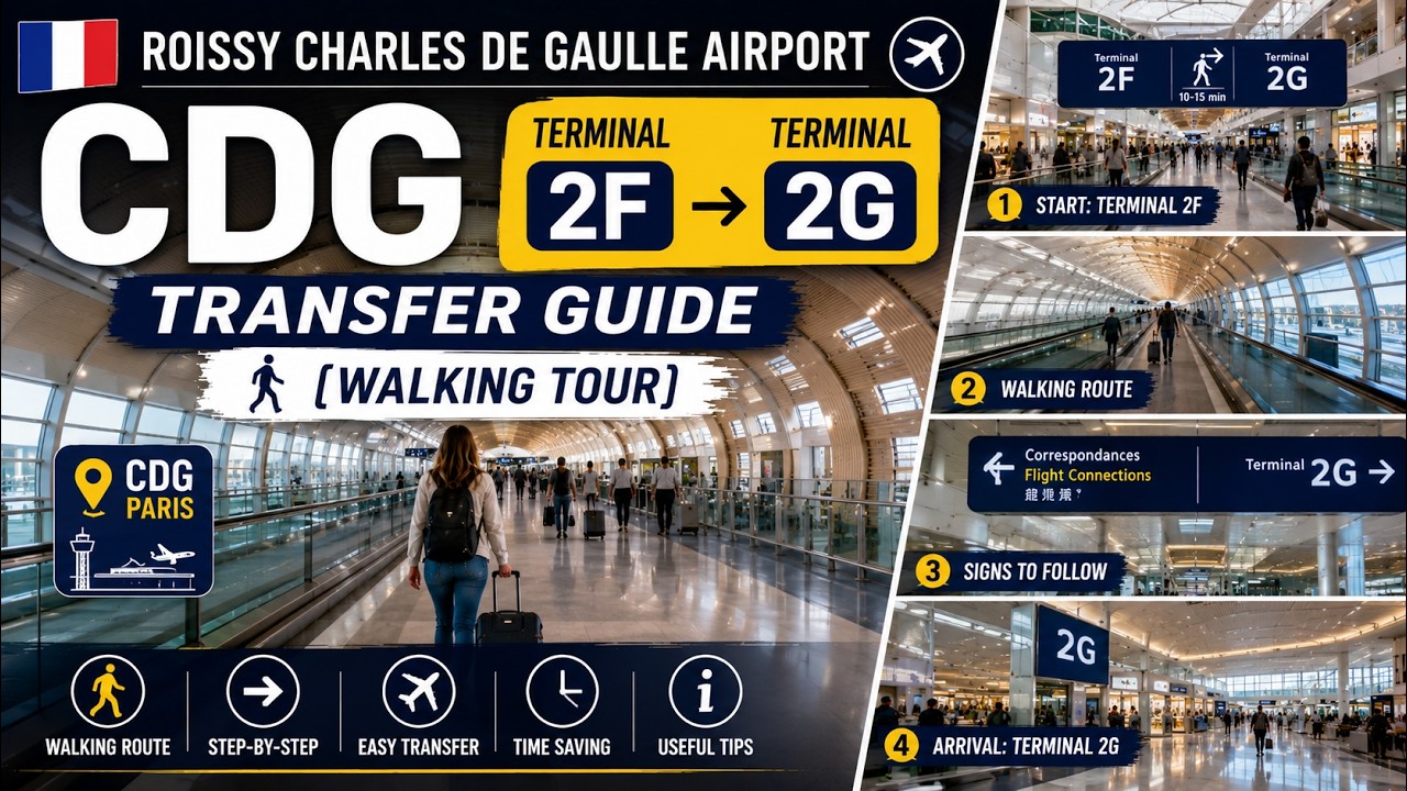 Roissy Charles de Gaulle Airport (CDG) – Terminal 2F to 2G Transfer Guide (Walking Tour)