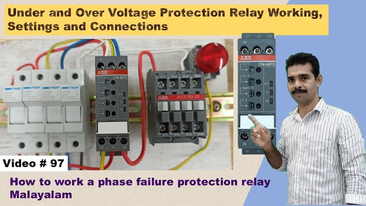Under and Over Voltage Protection Relay Working | Phase Sequence Relay Connection