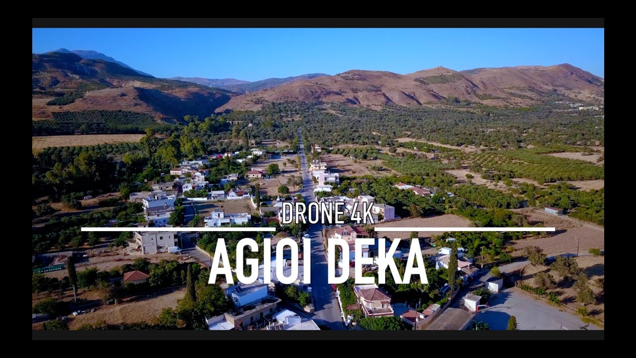 AGIOI DEKA Ά&gamma;&iota;&omicron;&iota; &Delta;έ&kappa;&alpha; Drone 4K CRETE GREECE Gortys Ultra HD