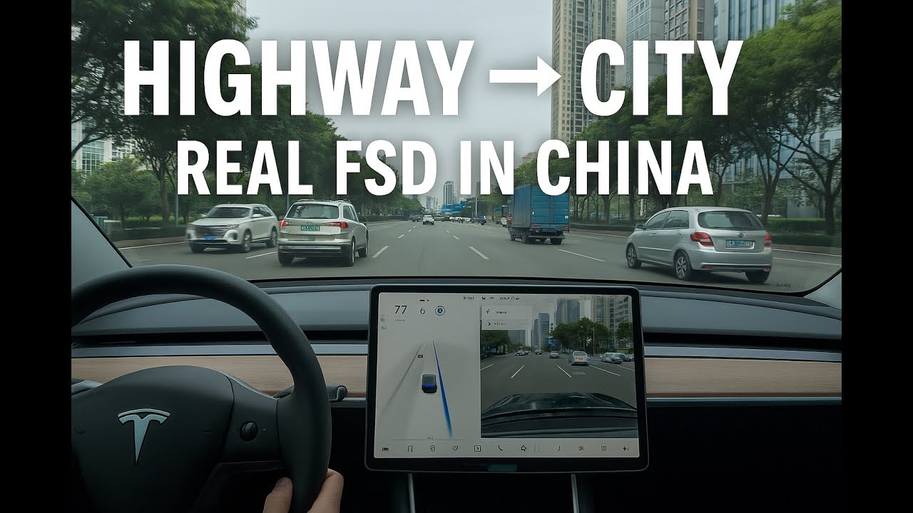 Tesla FSD Takes Me to Work in China | Highway to City Commute at 3x