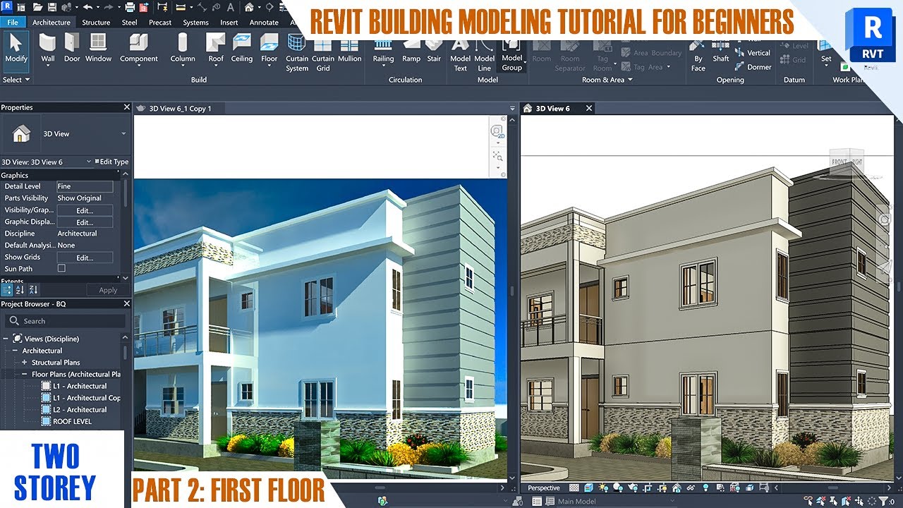 Учебник Revit для начинающих: моделирование двухэтажного здания в Revit — Часть 2