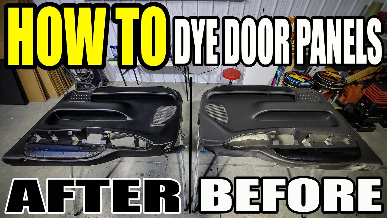 HOW TO DYE / PAINT DOOR PANELS - USING DUPLI-COLOR SPRAY DYE FLAT BLACK