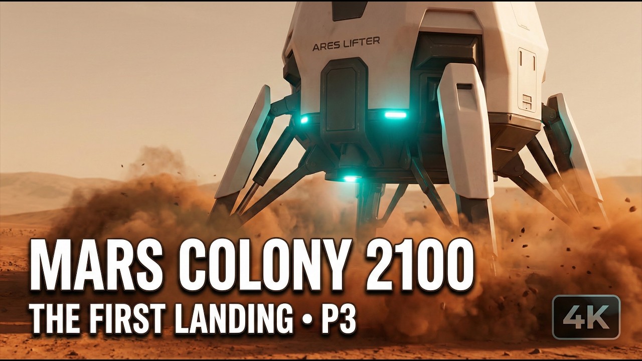 First Landing on Mars (4K) — Mars Colony 2100 • P3 | No Talking Ambience