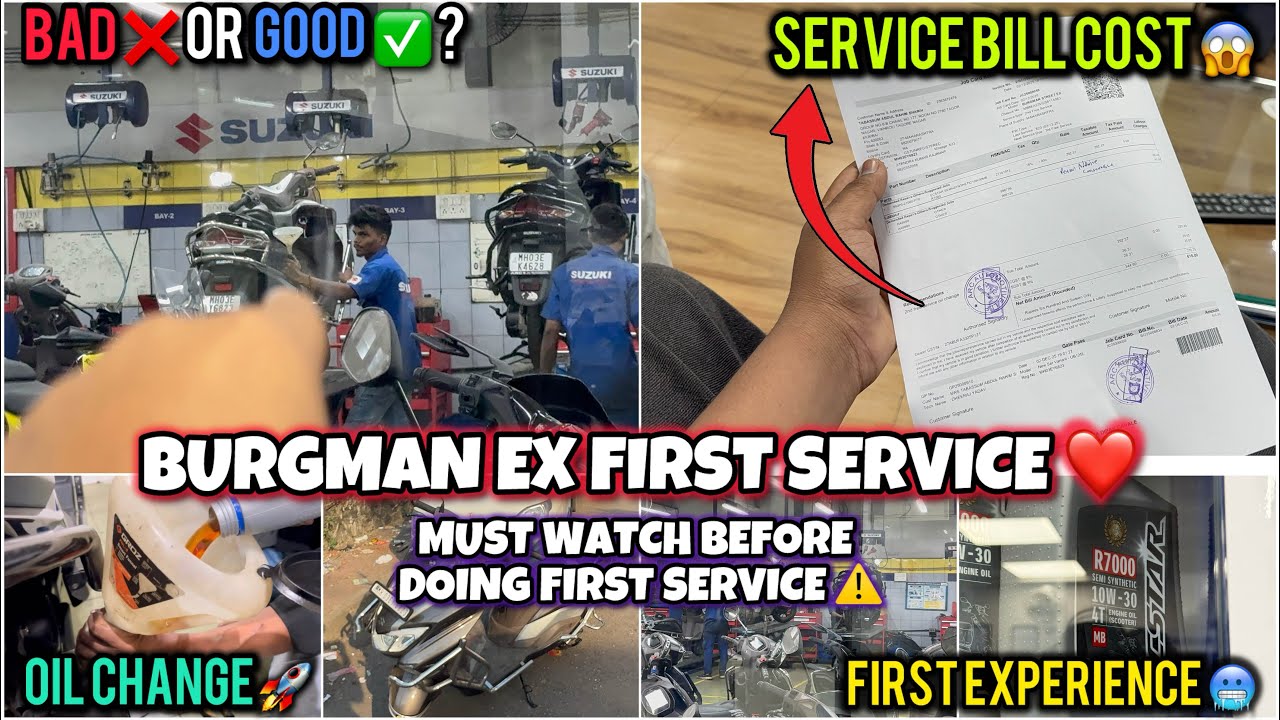 BURGMAN EX FIRST SERVICE ❤️ || SERVICE BILL COST 😱|| FIRST EXPERIENCE 🥶|| BAD ❌ OR GOOD ✅ ? || 