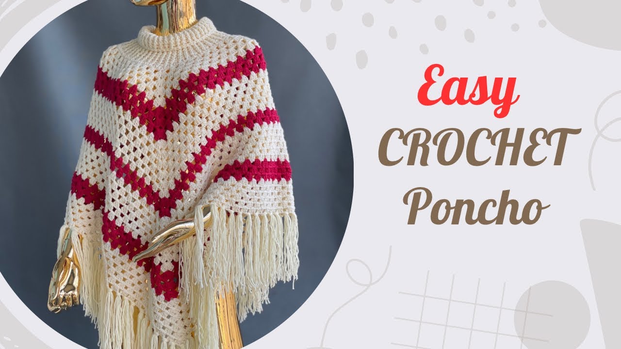 CROCHET: EASY CROCHET PONCHO FOR BEGINNERS | Step By Step Tutorial | How To Crochet A Poncho