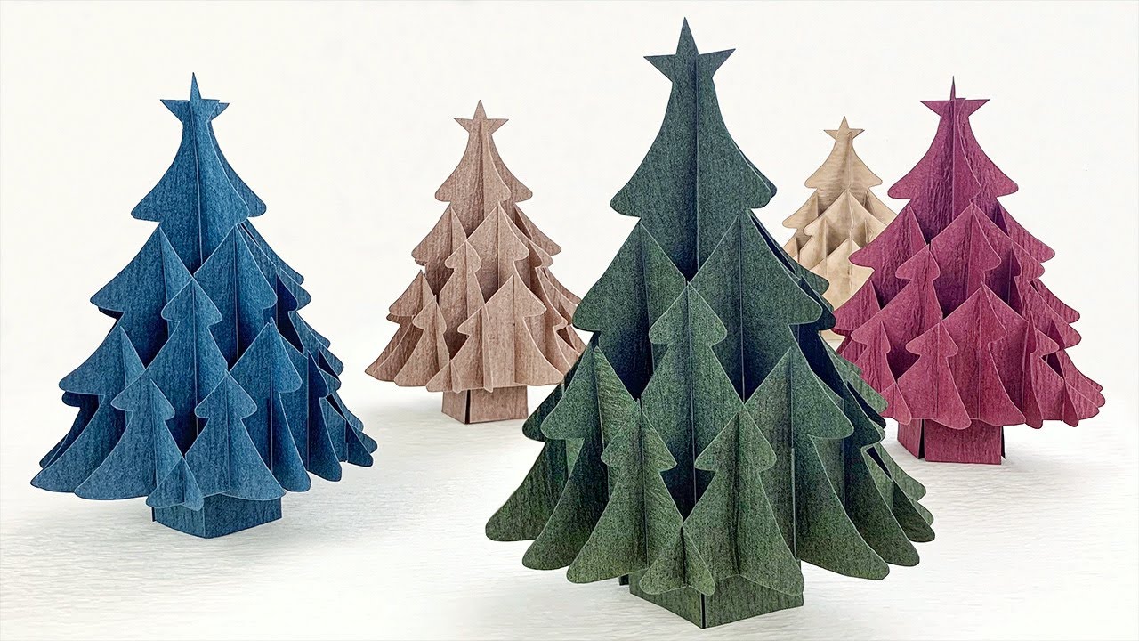Paper Christmas Tree｜DIY 立體聖誕樹紙藝｜聖誕樹摺紙裝飾 2025