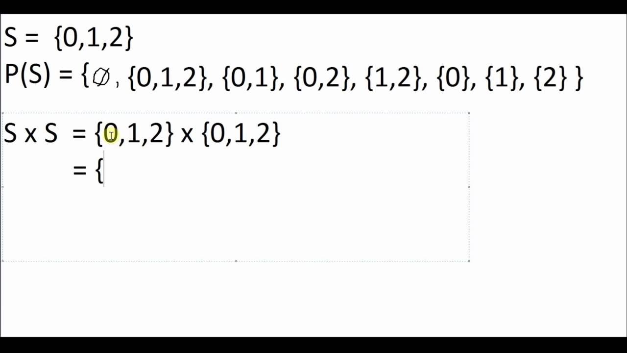 Power Set, Cartesian Product, Cardinality