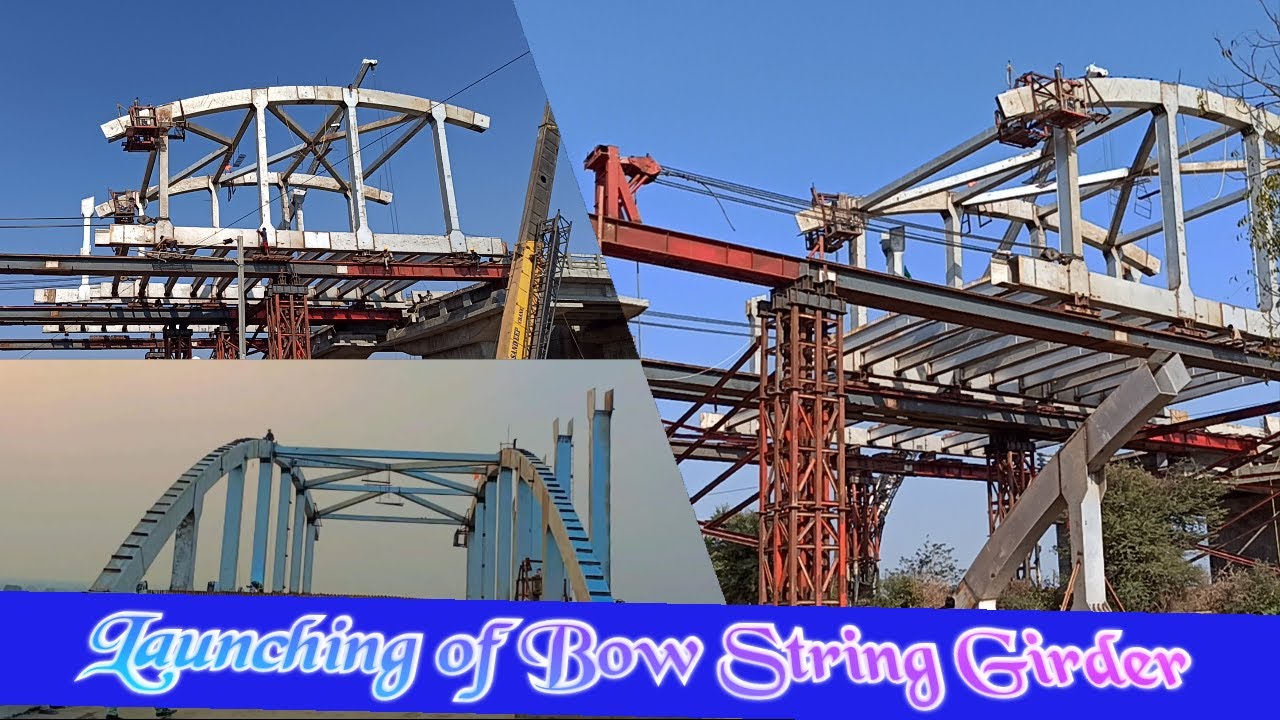 Launching of 42 mtr Bow String Girder #NH53 #@Ch302 #ROB #bridge