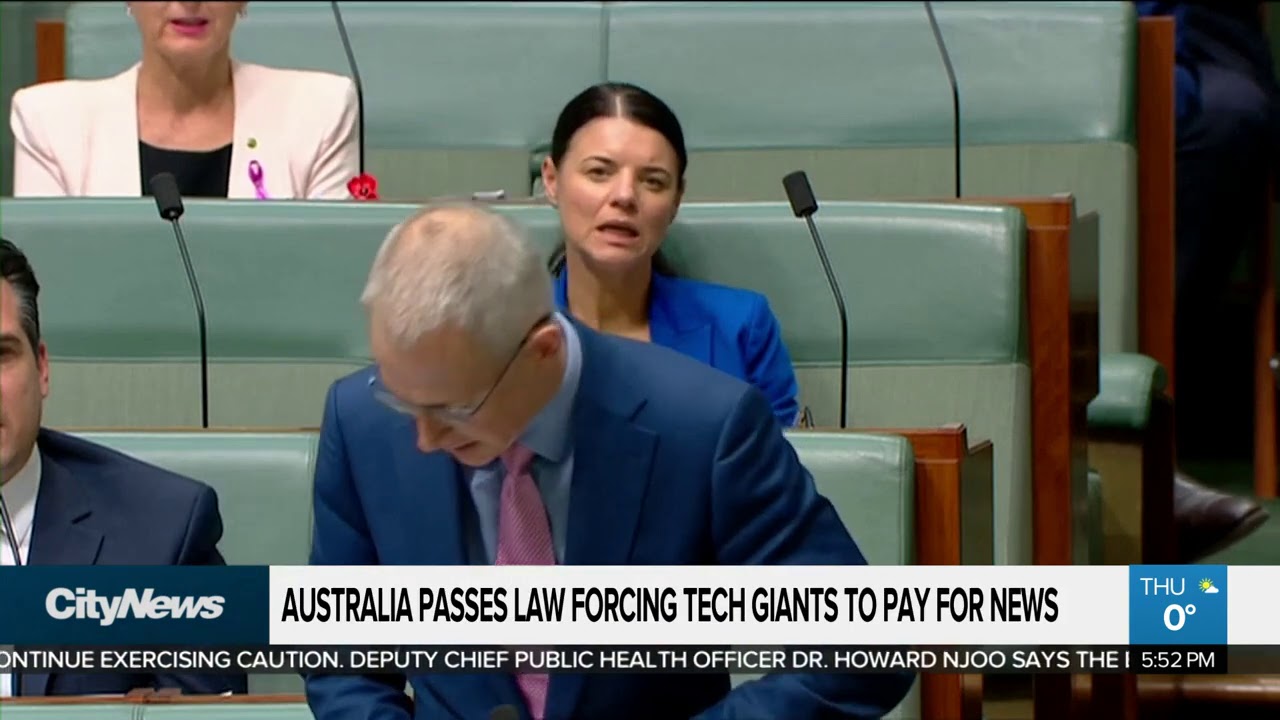 Australia passes law forcing tech giants to pay for news