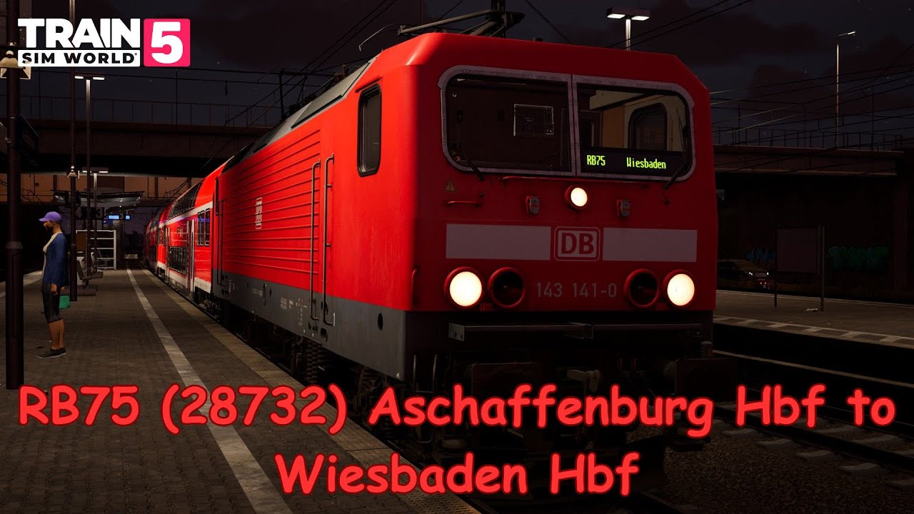 RB75 (28732) Aschaffenburg Hbf to Wiesbaden Hbf - Frankfurt S-Bahn - BR 143 - Train Sim World 5
