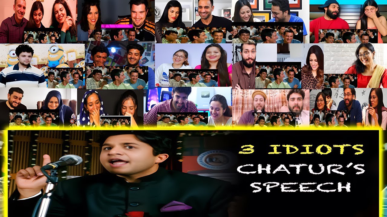 Chatur's speech - Funny scene  3 Idiots  Aamir Khan | Mixed Mashup Reaction