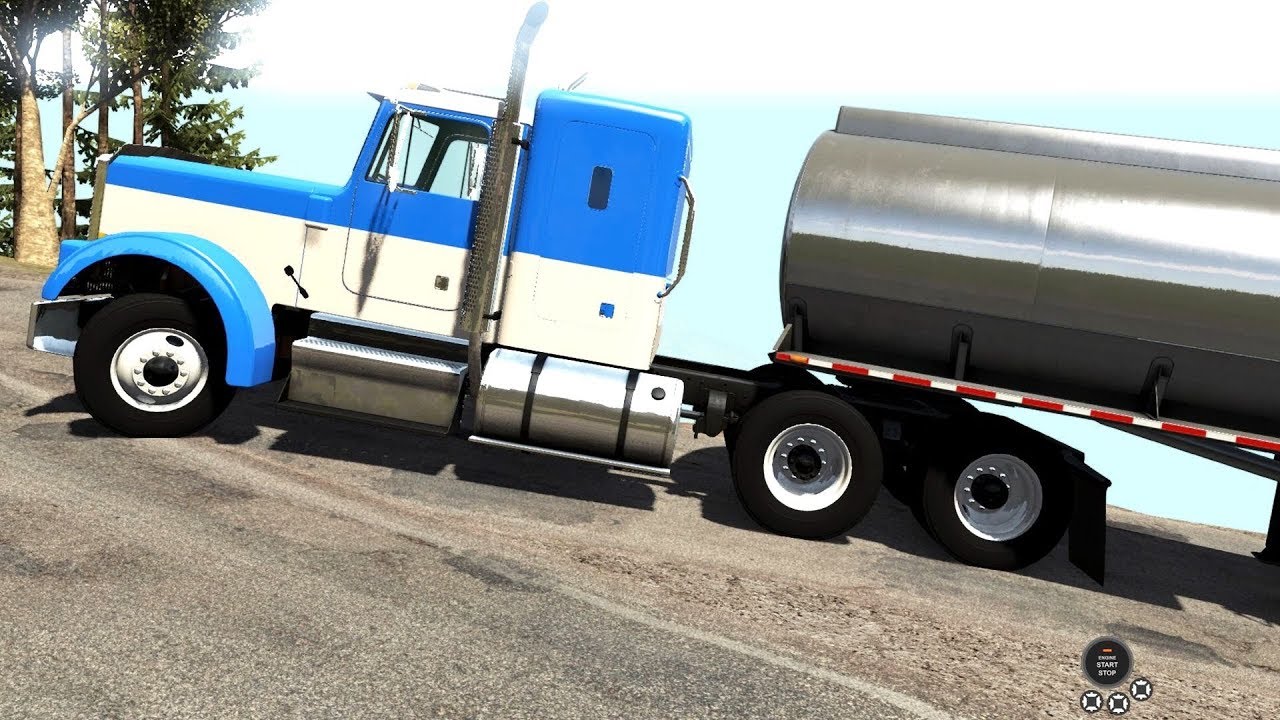 BeamNG Drive - Tanker Semi Up Hill on the Beam Mountains Map Part 2