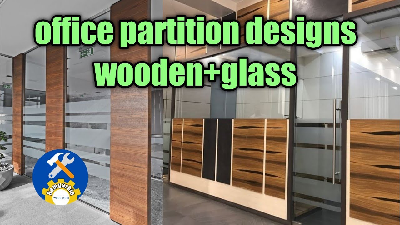 Office partitions design // Wooden+glass partition designs