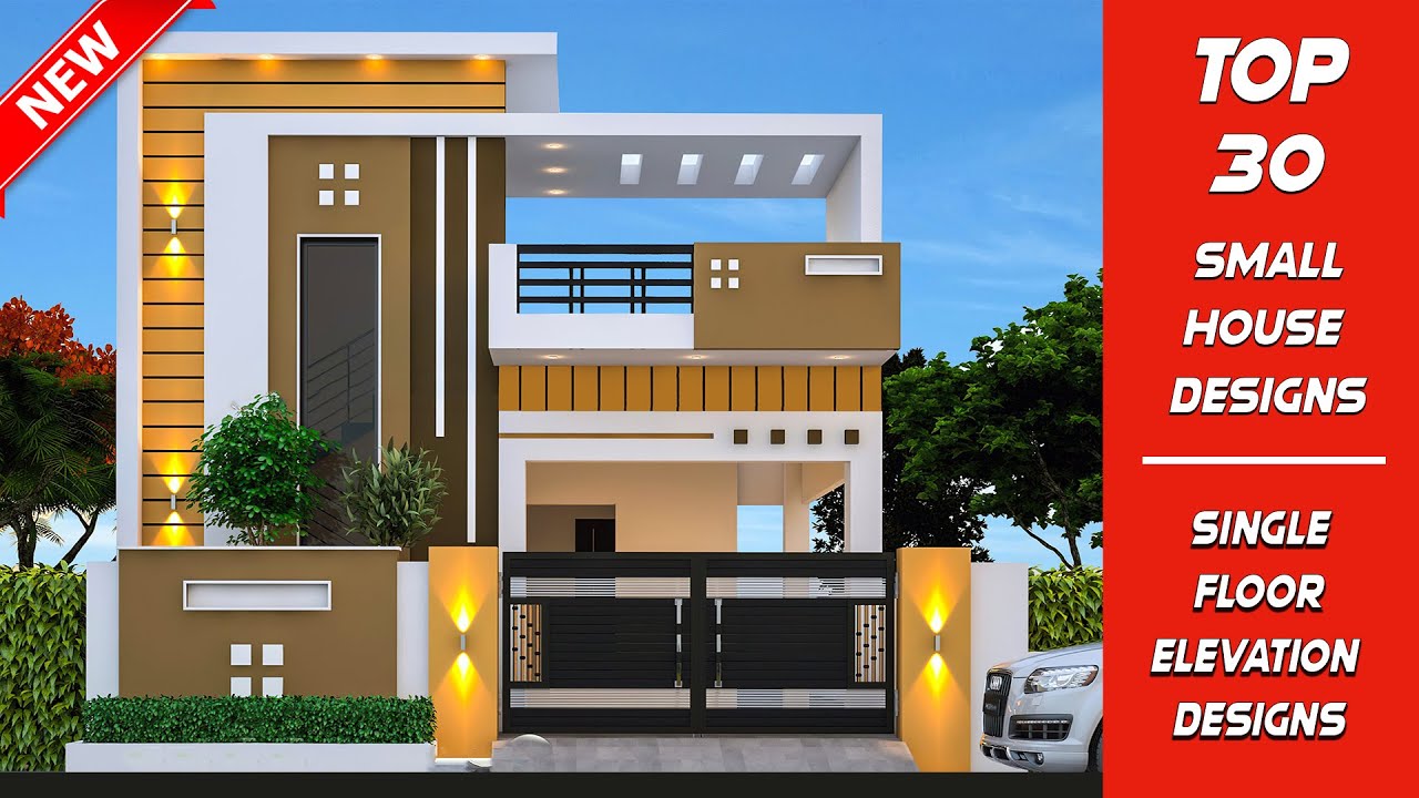 30 последних проектов фасадов одноэтажных небольших домов | Simple House Elevation designs 2022