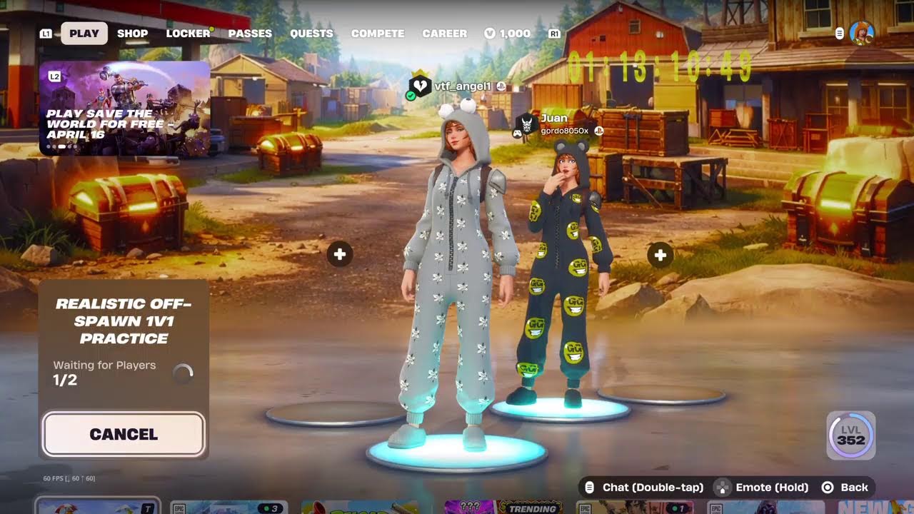 Playing Fortnite with my friend Juan