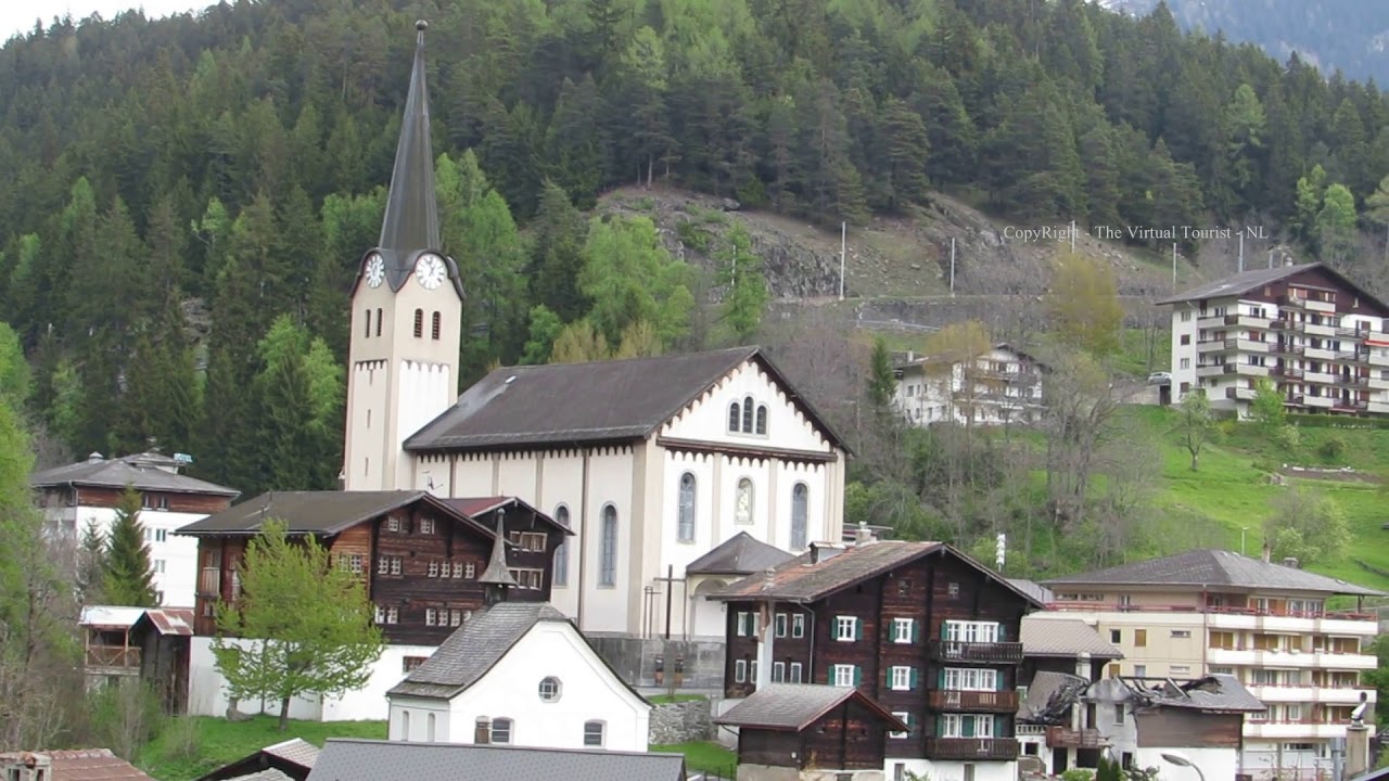 Fiesch Station on the Glacier Express route in Switzerland