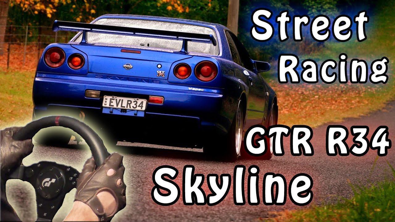 Nissan Skyline GTR R34 V-Spec II - Street Racing at night (City Car Driving). HD 1080p 2014