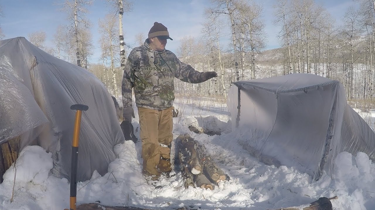 Winter Camp Experiments - Fire - Super Shelters - No Tent