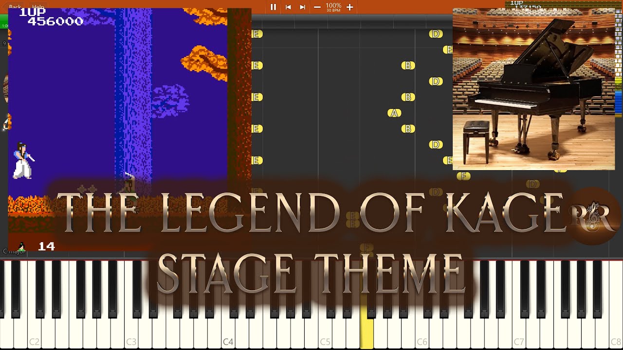 The Legend of Kage Music - Stage Theme NES Soundtrack - Synthesia Piano