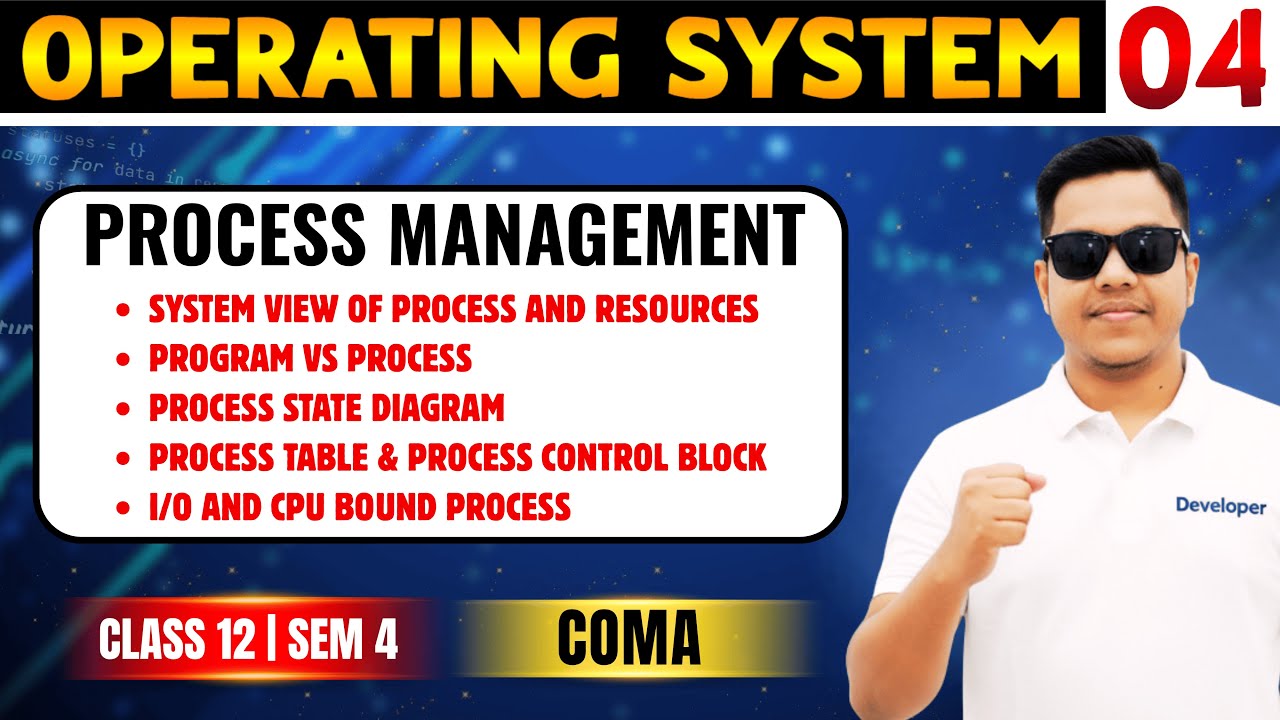 L4: Process Management | System View, Process Control Block, l/O and CPU bound process | Sem 4 COMA