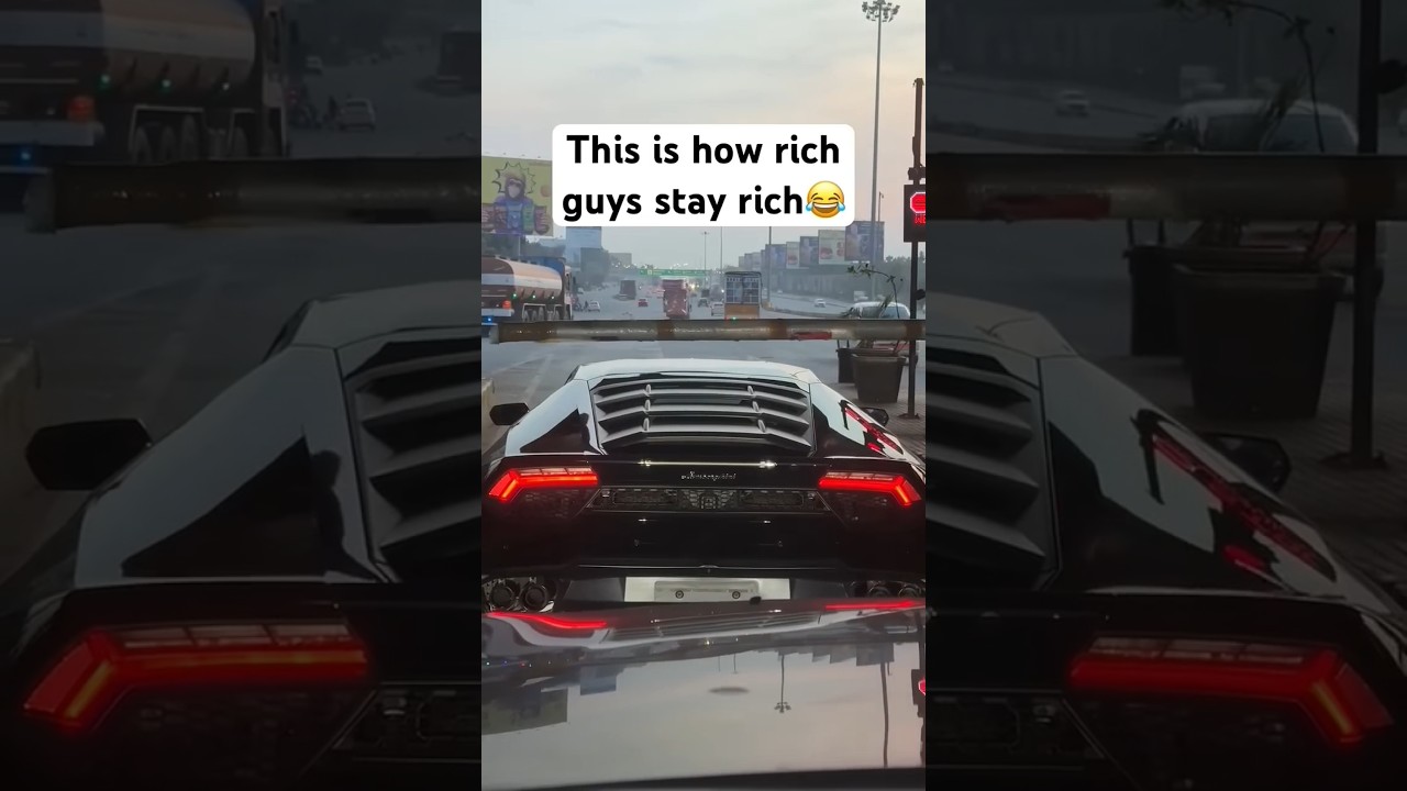 Lamborghini vs toll plaza 🥵 # #automobile #lamborghini #tollplaza #rich #traffic #richpeopleliving