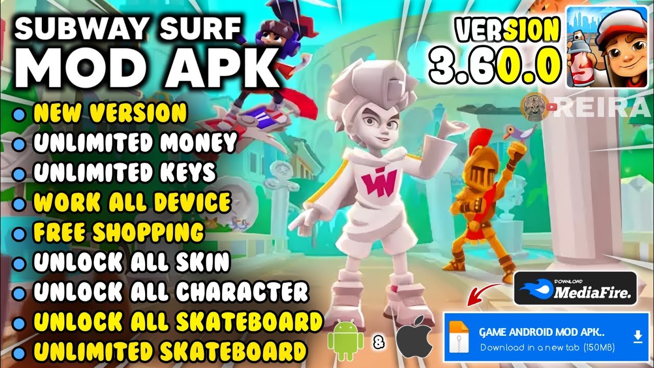 SUBWAY SURFERS MOD APK NEW UPDATE 2026 VERSION 3.60.0 UNLIMITED MONEY & UNLOCK ALL CHARACTER