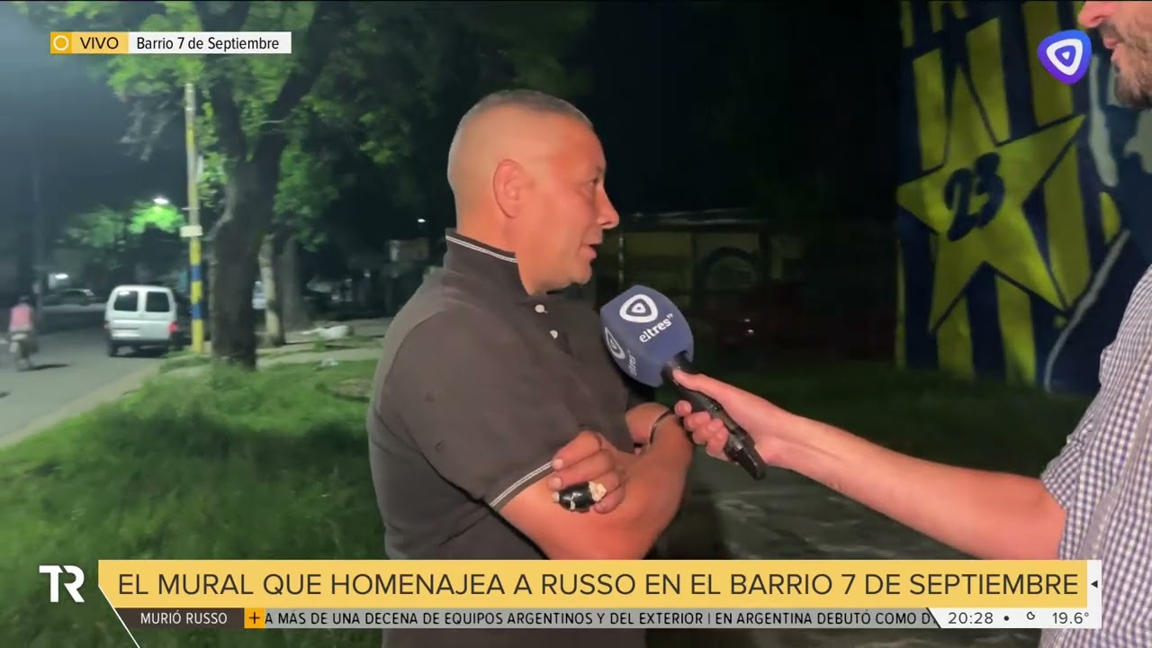 Vecinos de 7 de Septiembre homenajearon a Miguel Ángel Russo en el icónico mural del barrio