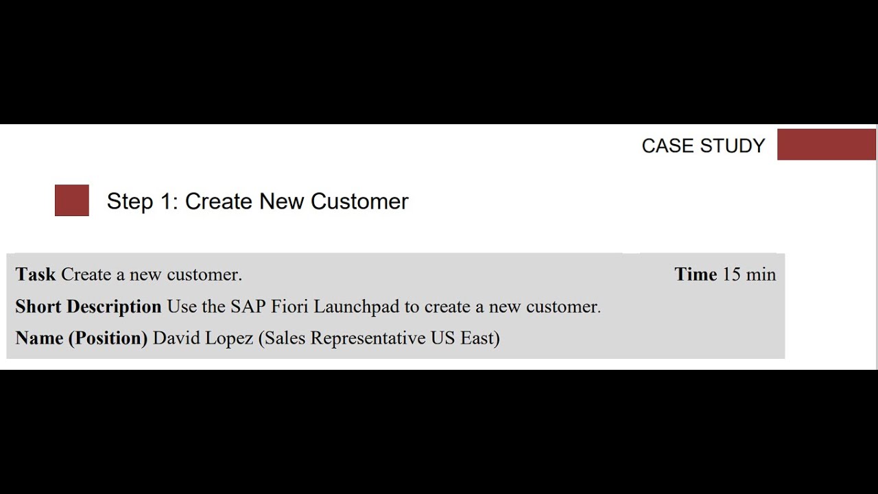 SAP Fiori (SD Process) - Step 1: Create New Customer