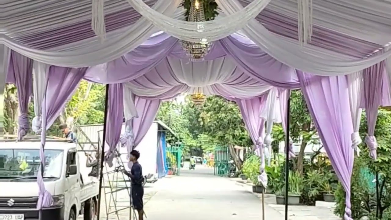 Tendadekorasi lilack putih