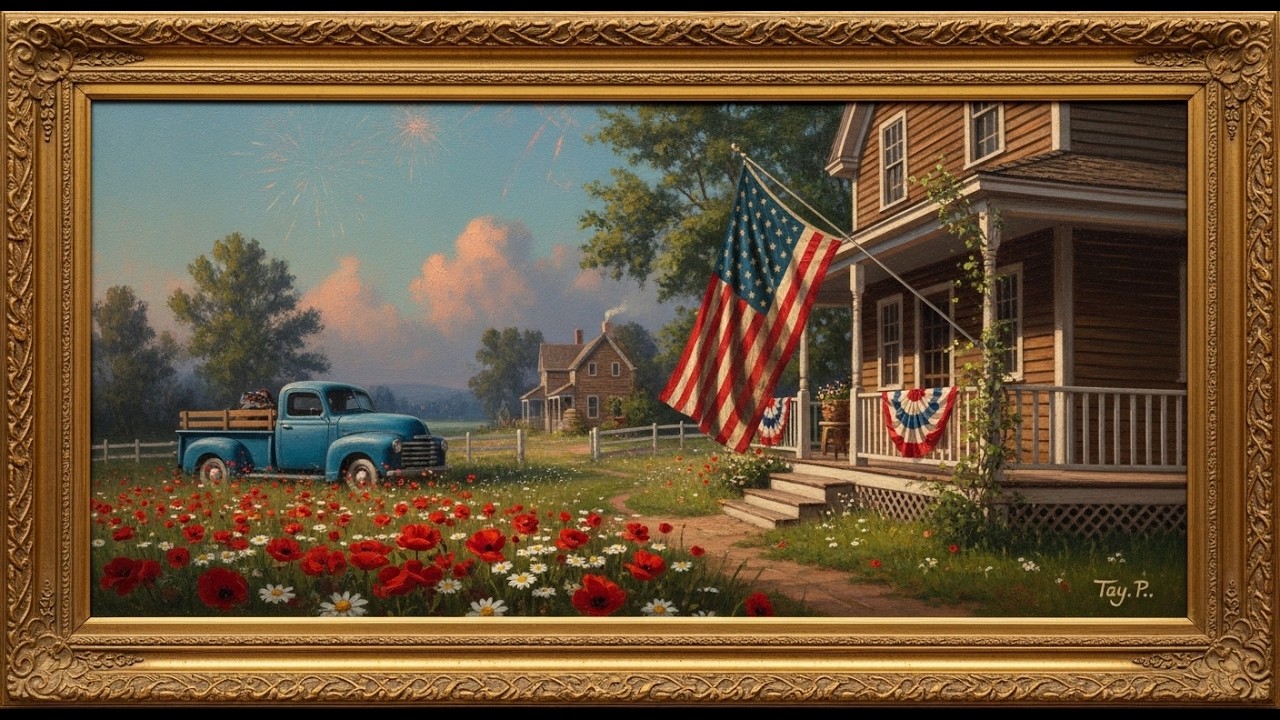 4K Vintage Patriotic Art for Frame TV | 4th of July & National Park Landscapes
