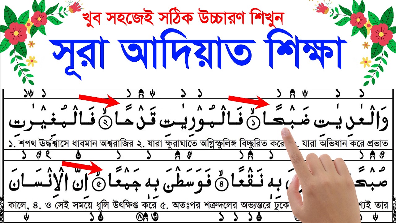 সূরা আদিয়াত সহিহ শুদ্ধ উচ্চারণ | খুব সহজে সঠিক তিলাওয়াত শিখুন | Surah Al Adiyat