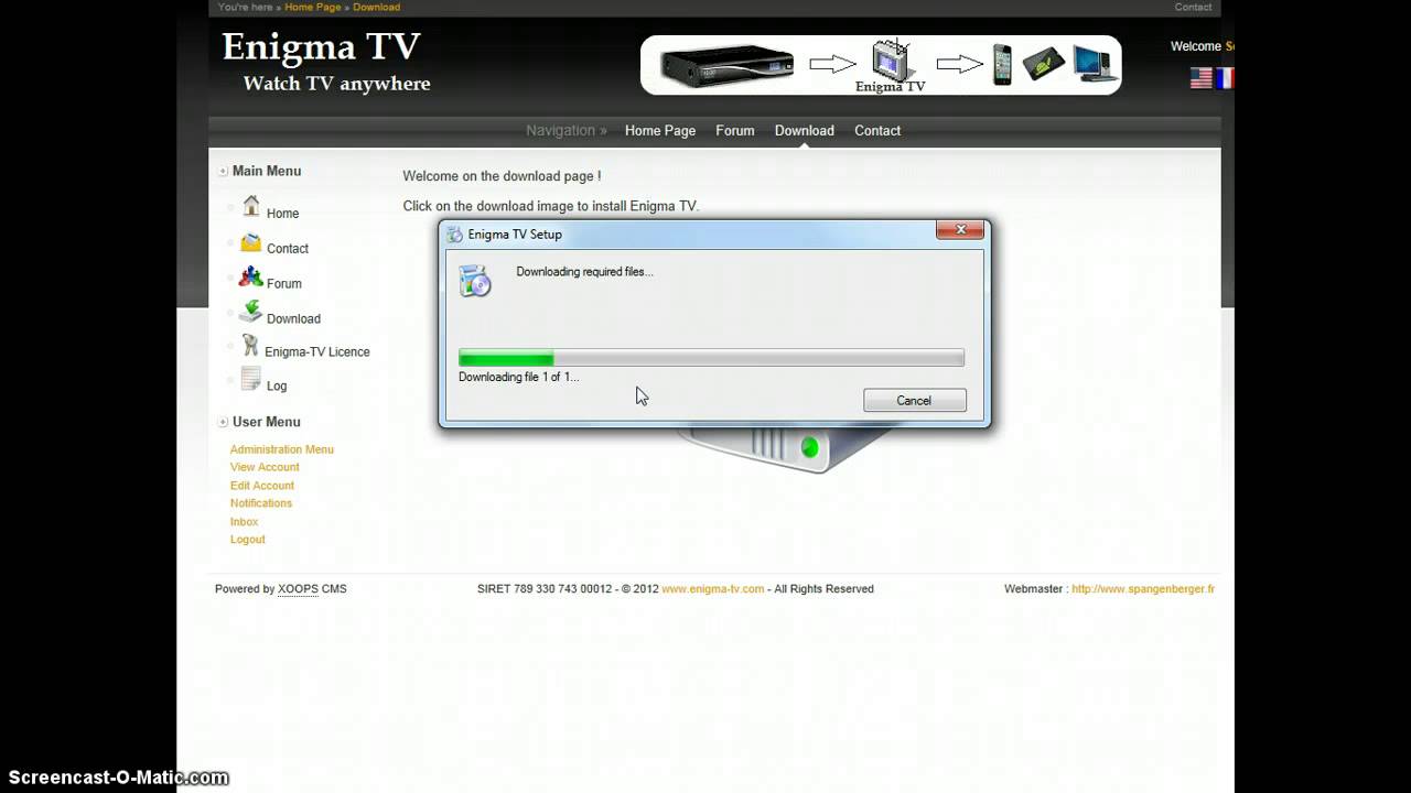 Enigma-TV Step 1 : Installation