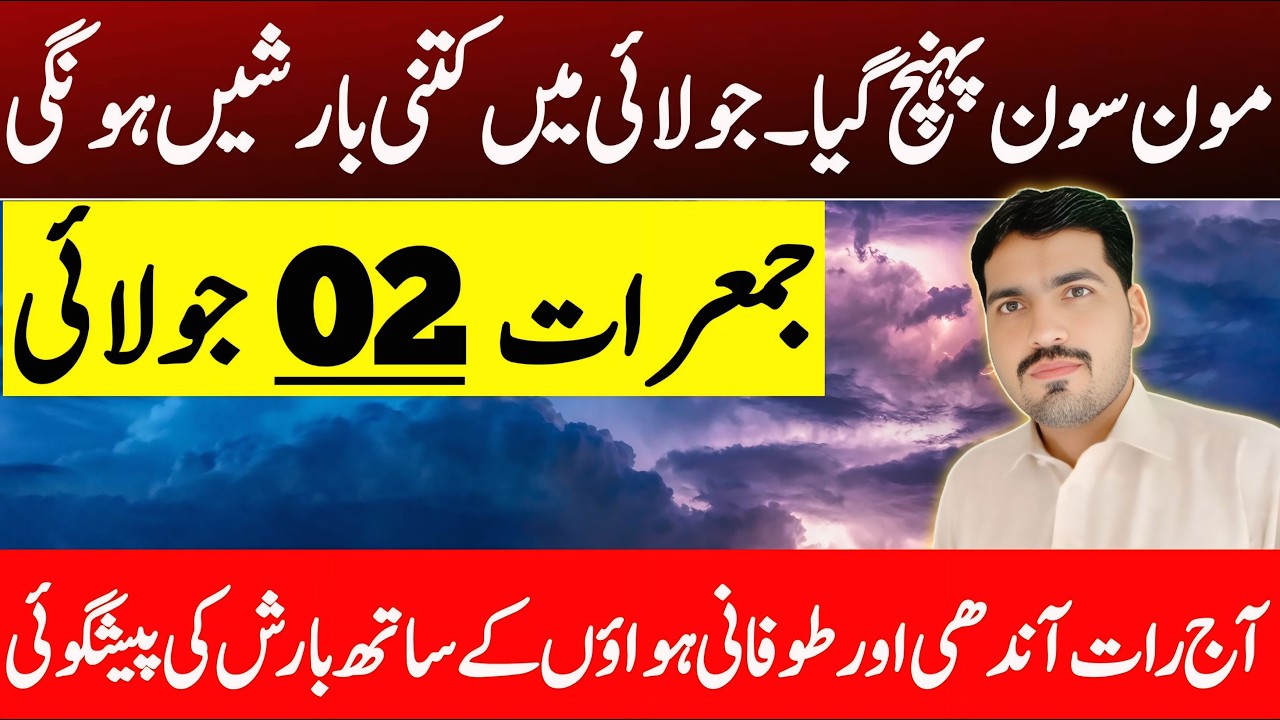 Pakistan Weather Alert | Heavy Rain & Thunderstorms Tonight and 2 July | Monsoon 2026 Update