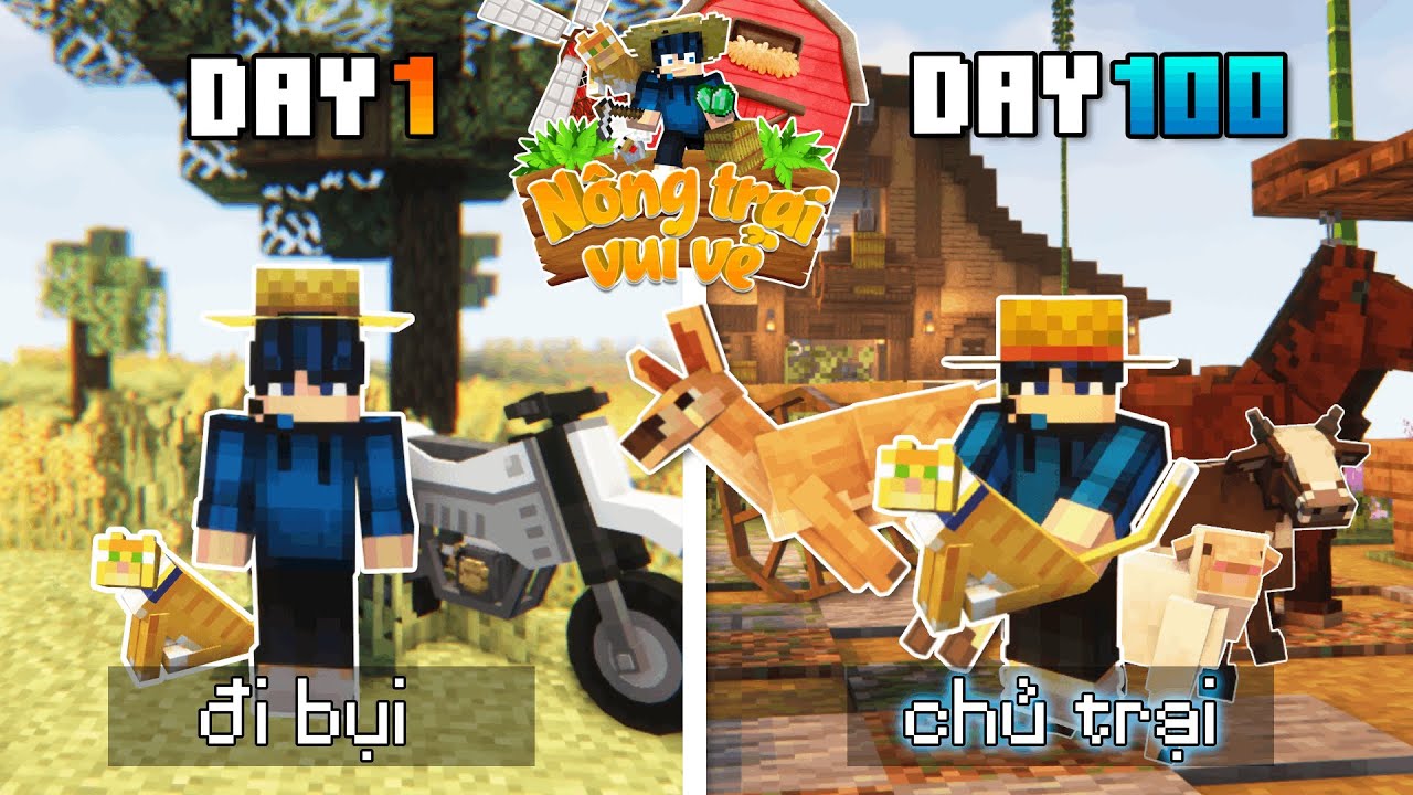 100 NGÀY LÀM NÔNG DÂN TRONG MINECRAFT NÔNG TRẠI VUI VẺ - HỌC THÍCH NGHI VỚI CUỘC SỐNG MIỀN QUÊ