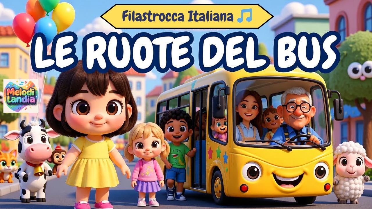 Le Ruote del Bus 🚌 | Filastrocca Italiana per Bambini | MelodiLandia