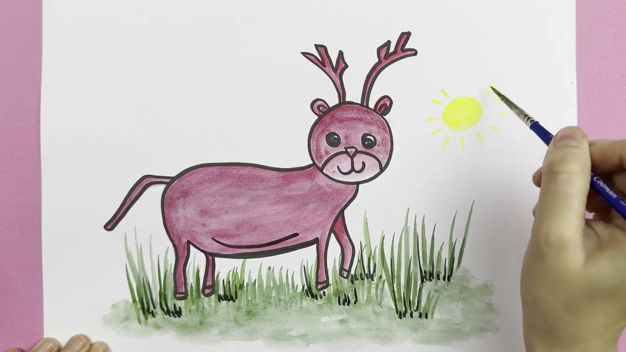 Easy Deer Drawing & Watercolor Painting Tutorial for Beginners