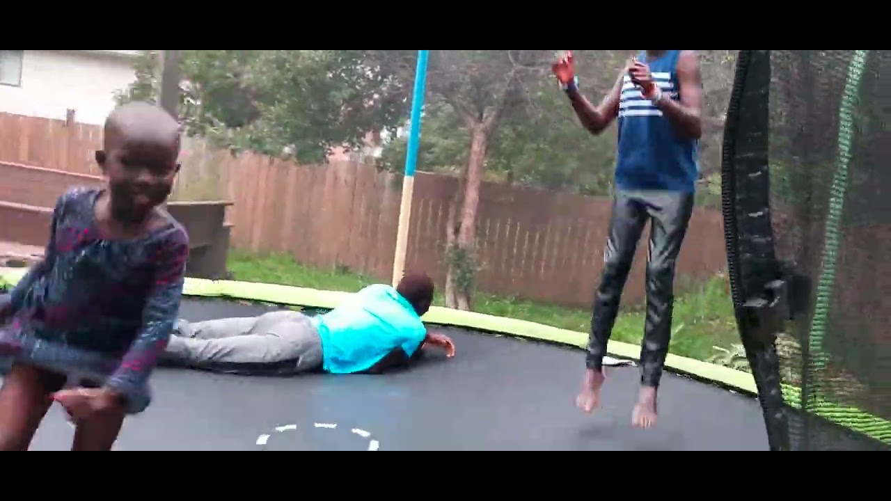 Having fun outside with my nieces and my nephews