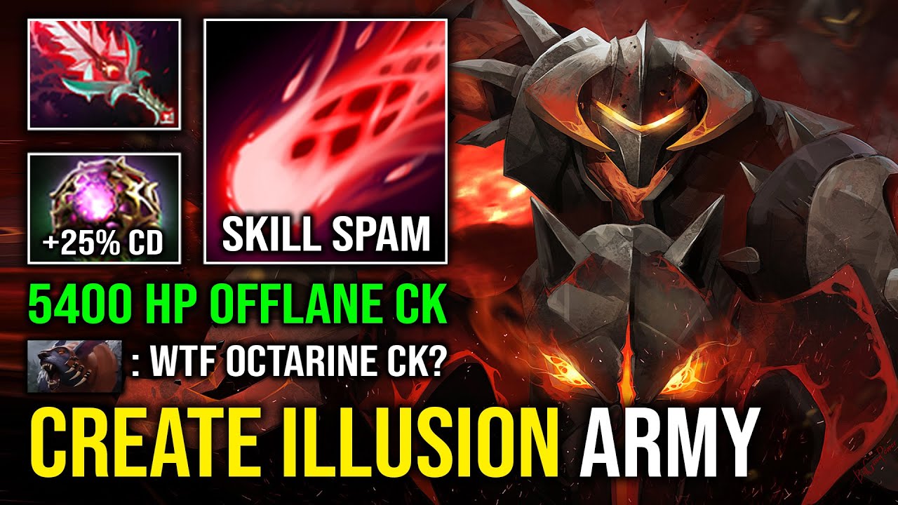 NEW META Octarine Core Skill Spam 1v5 Offlane Roaming Chaos Knight 5400 HP Illusion Army Dota 2