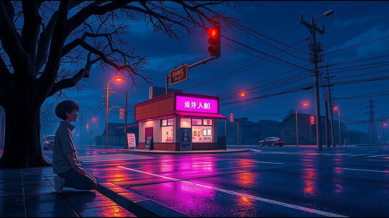 A Calm Japanese Night Wrapped in Rain and Solitude 🌙 Lofi for Sleep & Relaxation