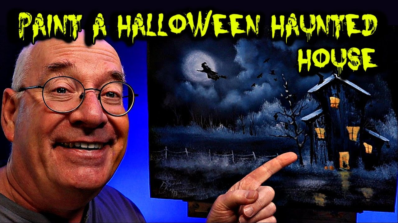 HALLOWEEN Learn How to Paint with Oils:  Fun HAUNTED HOUSE-Art tutorial