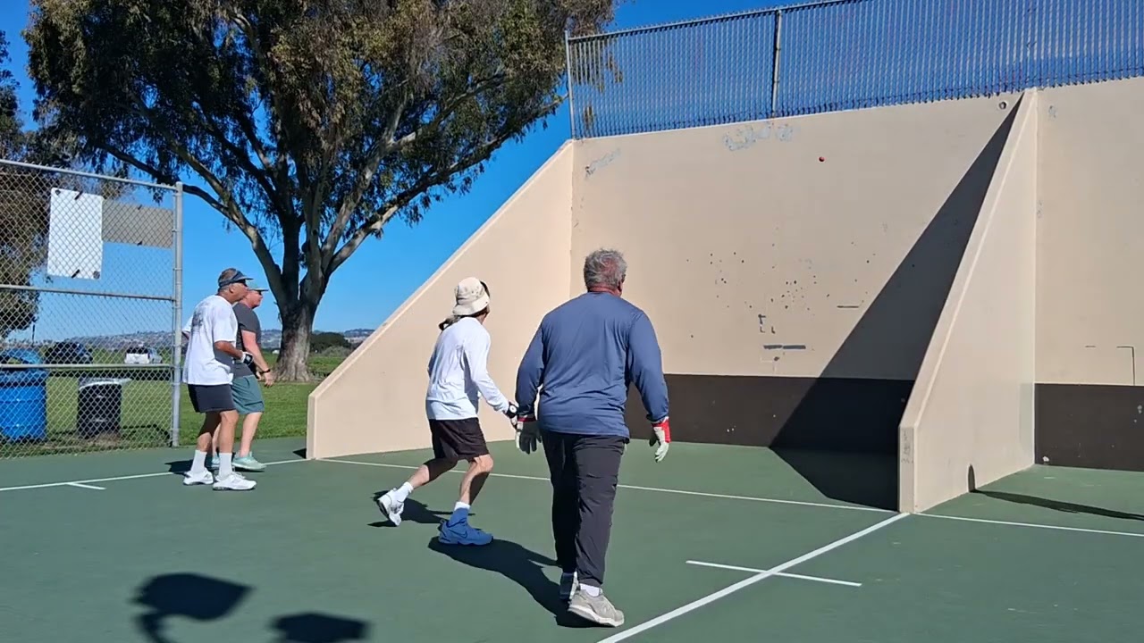 Bruce and Patrick vs Alex and Charles 1st game Robb Field handball tournament 