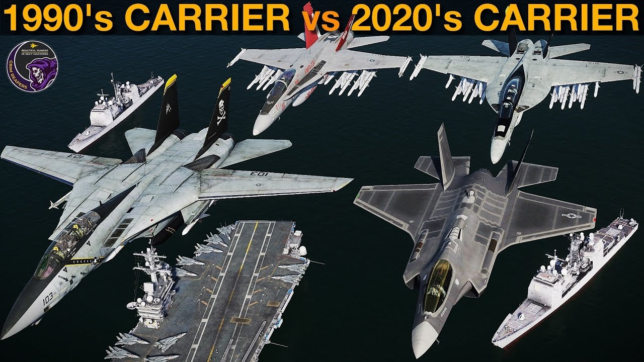 1990's USA Carrier Group vs 2020's US Carrier Group (Improved AIM-120D) (Naval Battle 70) | DCS